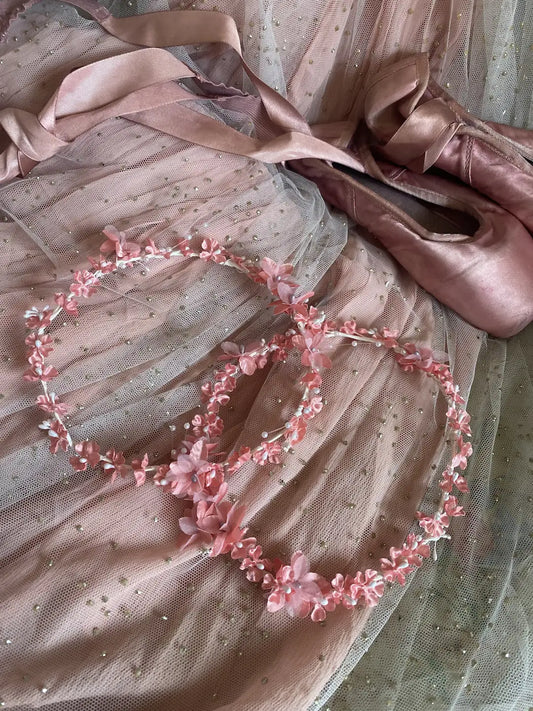 Vintage Petite Coral Peach Flower Crown