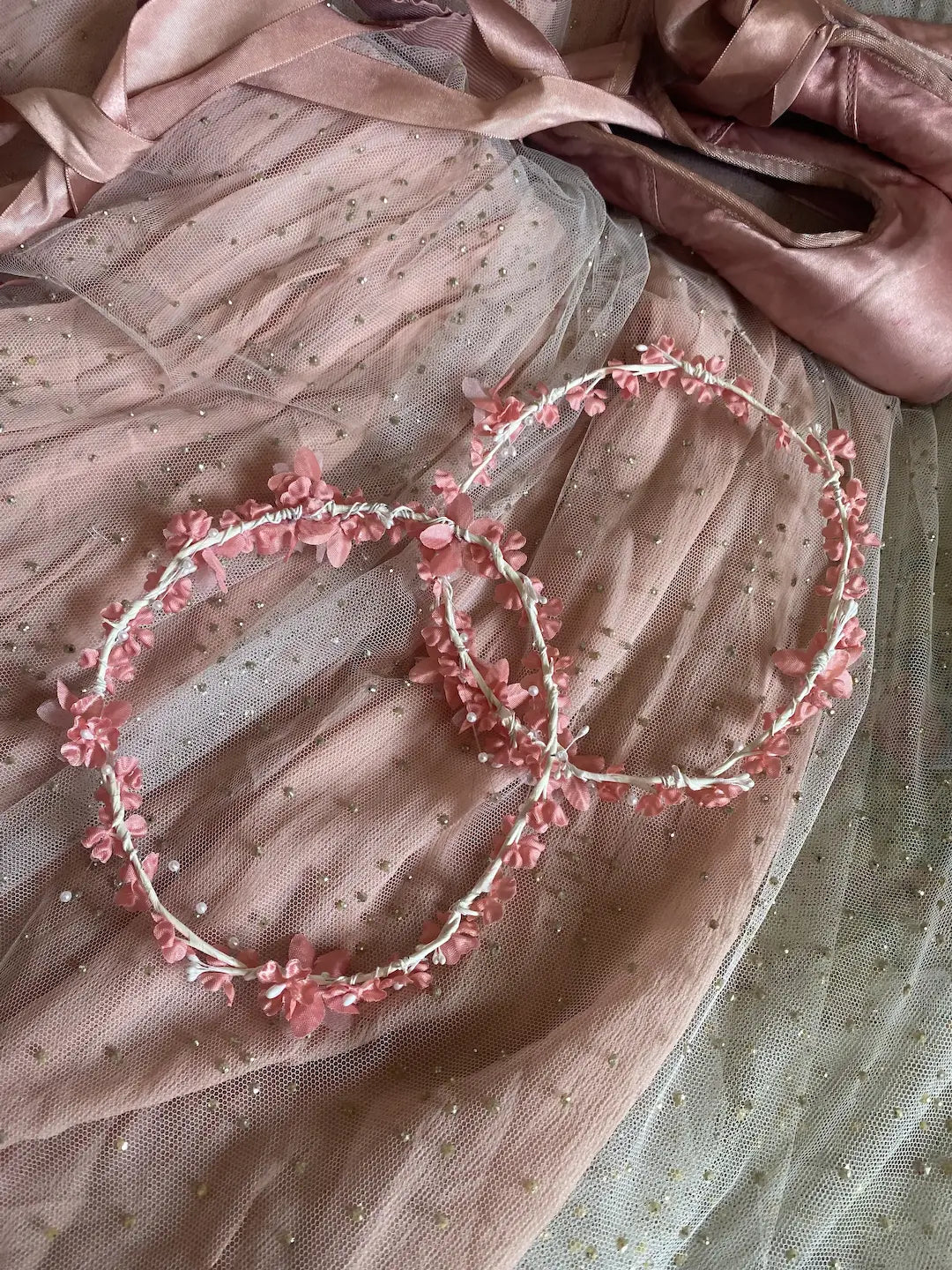 Vintage Petite Coral Peach Flower Crown