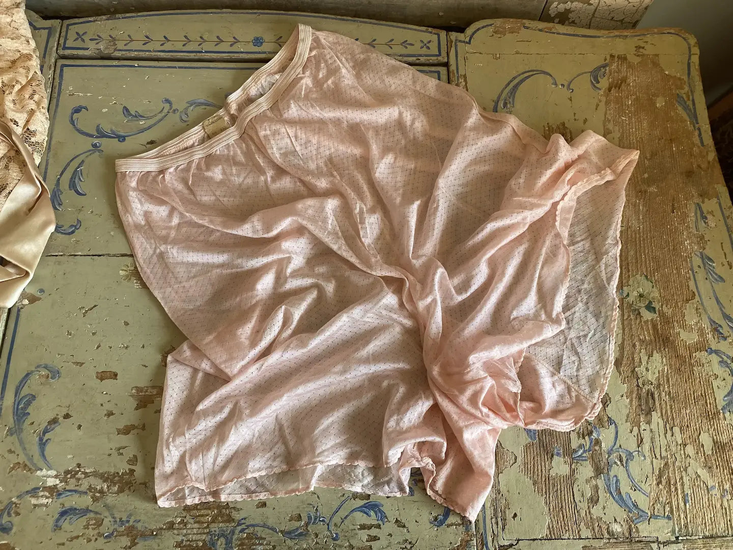 Vintage Boudoir Panties Lingerie Pink Silk Original Tag