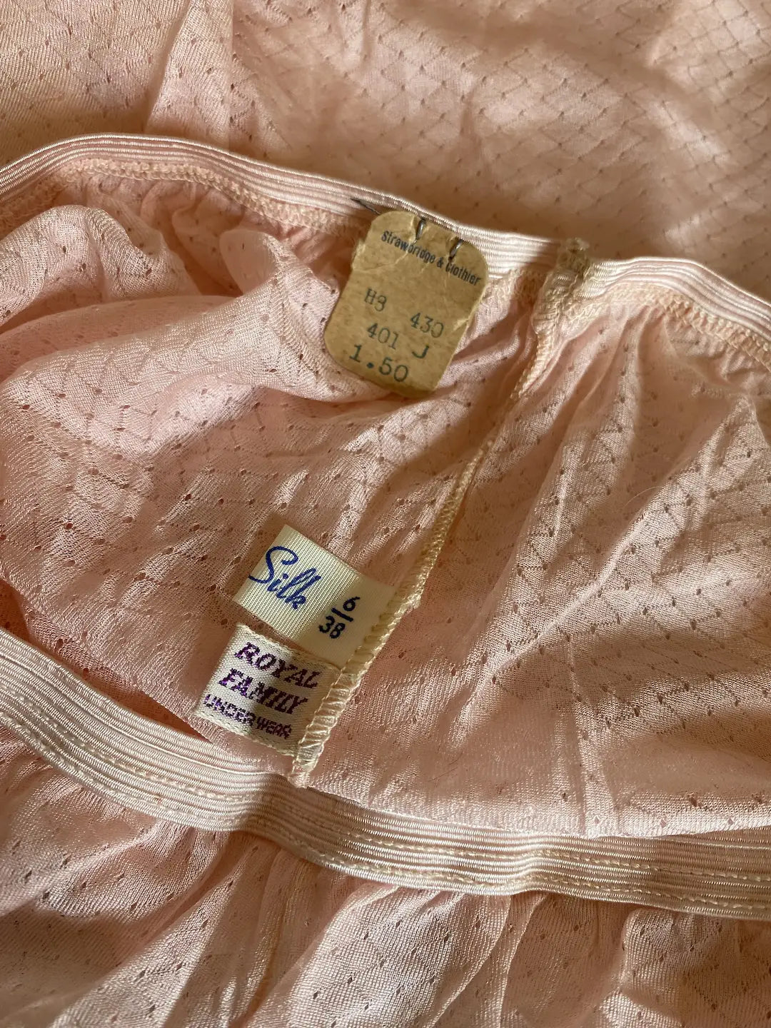 Vintage Boudoir Panties Lingerie Pink Silk Original Tag