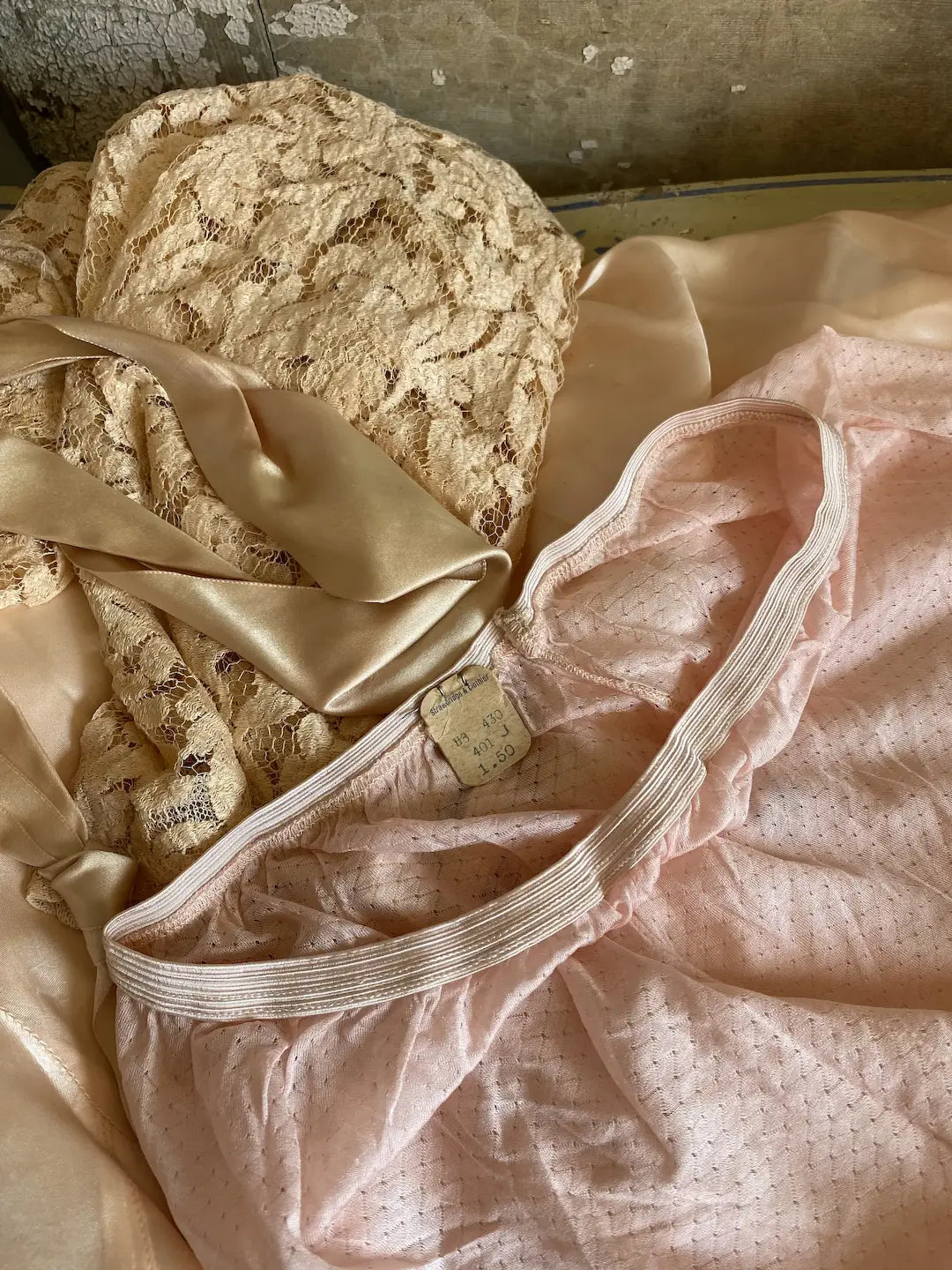 Vintage Boudoir Panties Lingerie Pink Silk Original Tag