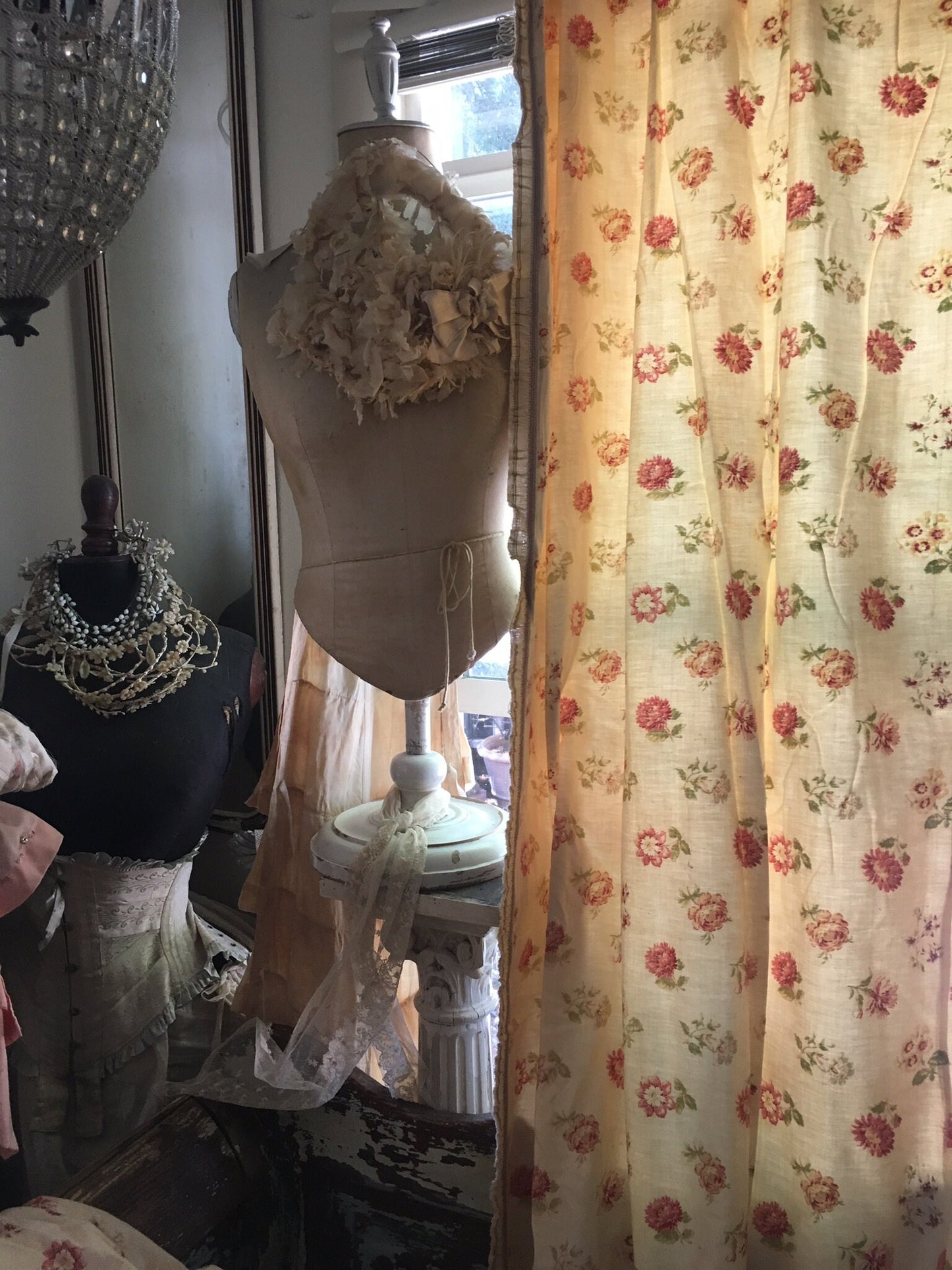 Pair Antique 10ft Chateau Curtain Panels