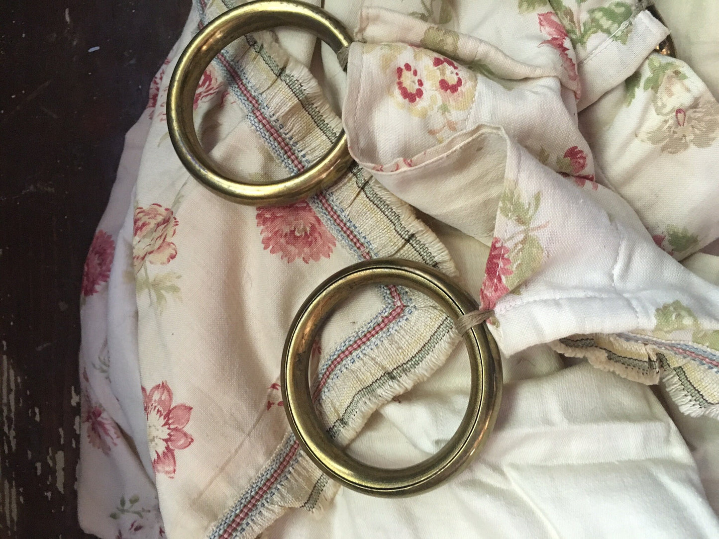 Pair Antique 10ft Chateau Curtain Panels