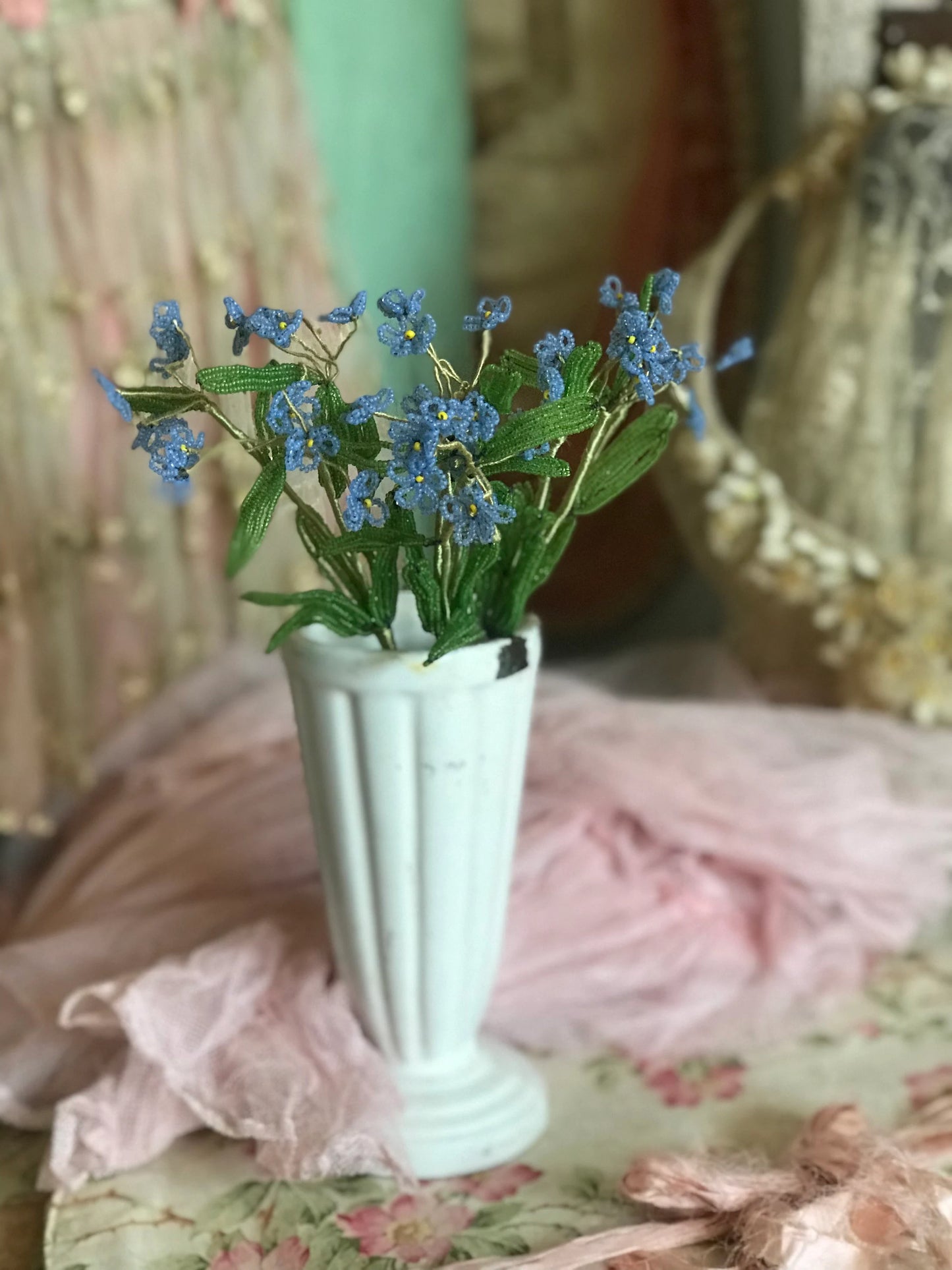 Antique French Beaded Flowers