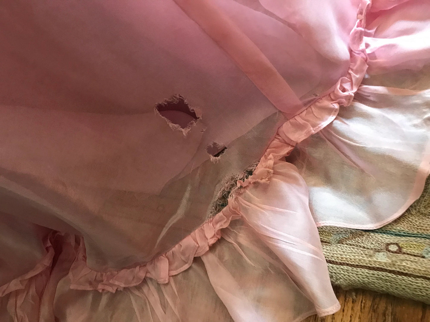 Vintage Pink Ruffled Prom Dress