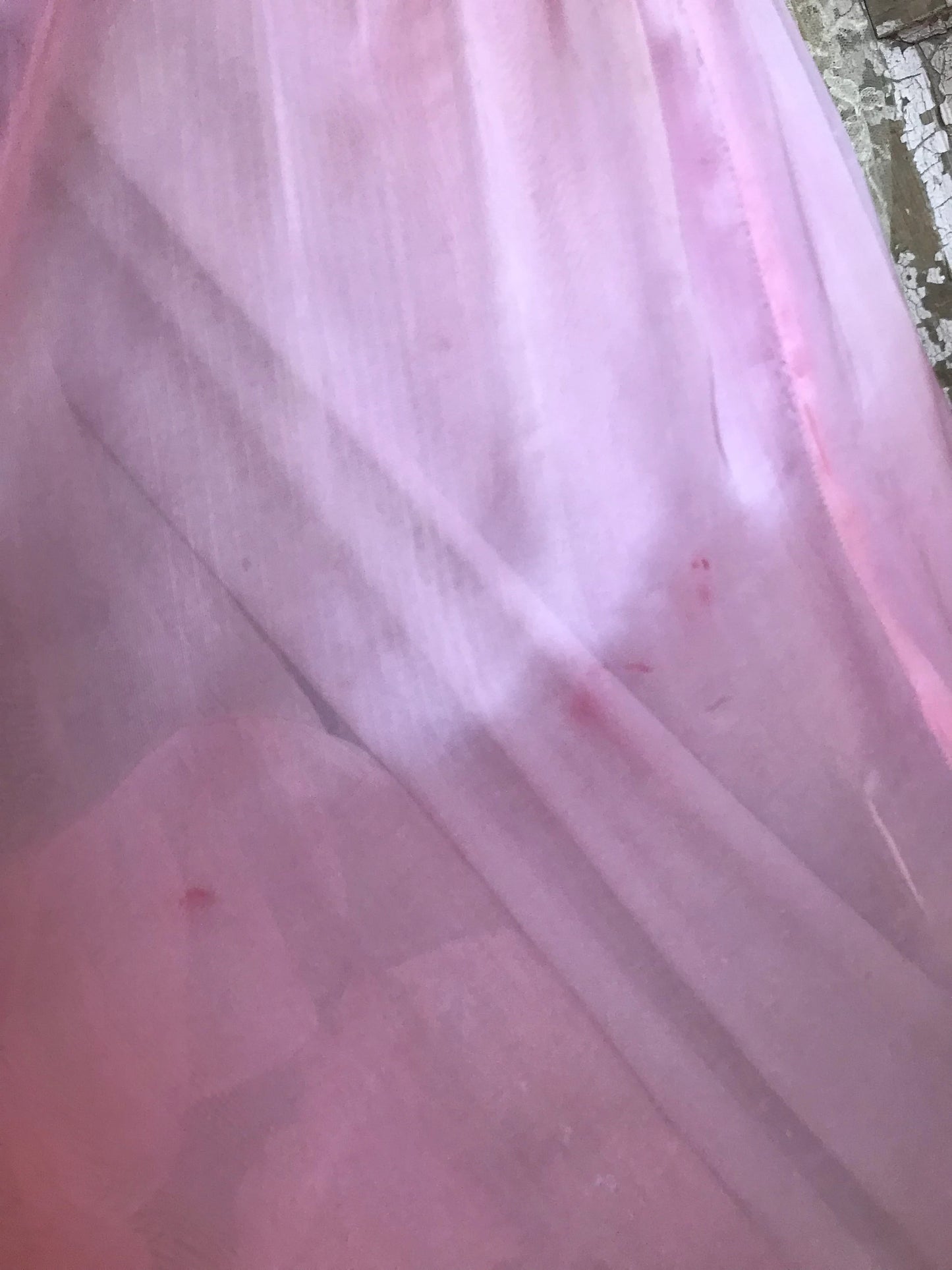 Vintage Pink Ruffled Prom Dress